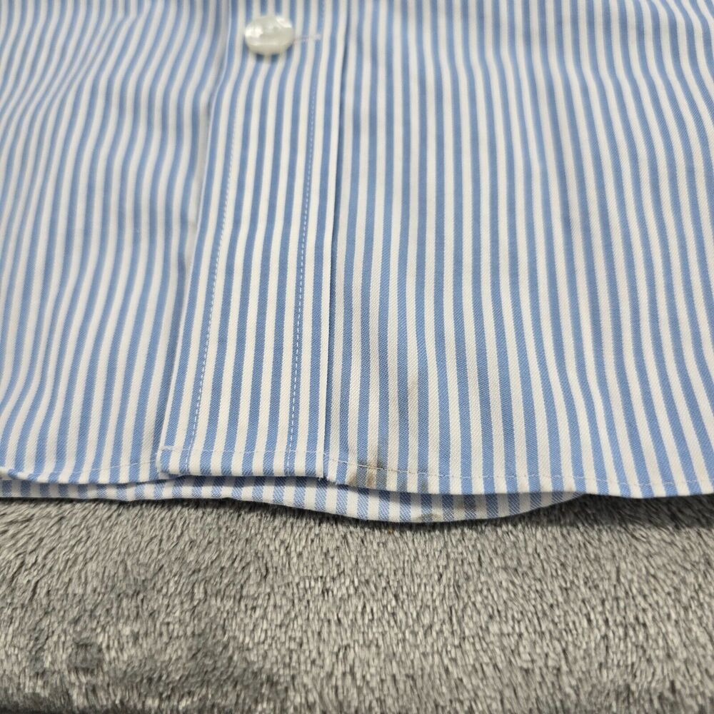 Duluth Trading Men’s Blue White  Striped Button Down Wrinkle Fighter Shirt 2XL - Picture 10 of 11